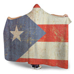 Retro Puerto Rican Flag Print Hooded Blanket