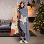 Retro Puerto Rican Flag Print Hooded Blanket