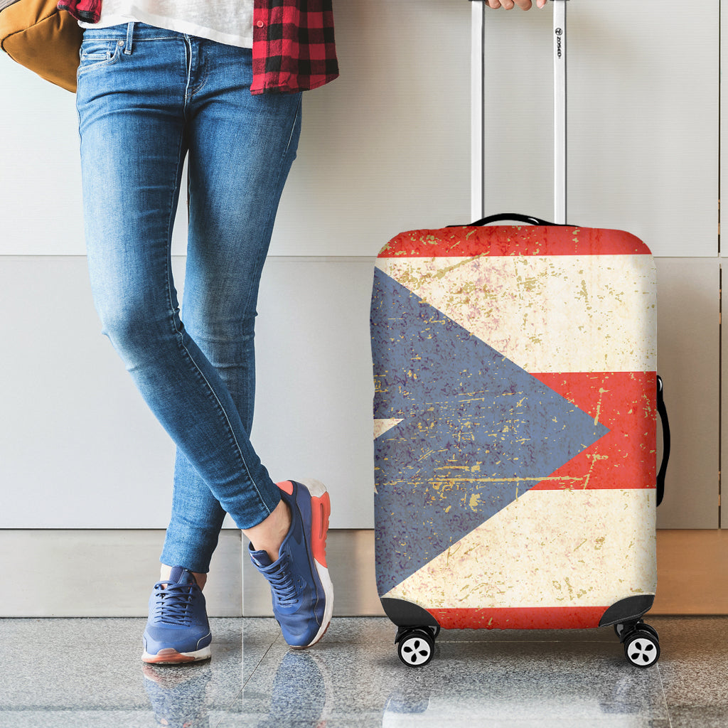 Retro Puerto Rican Flag Print Luggage Cover