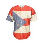 Retro Puerto Rican Flag Print Men's Baseball Jersey