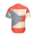 Retro Puerto Rican Flag Print Men's Baseball Jersey