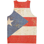 Retro Puerto Rican Flag Print Men's Tank Top