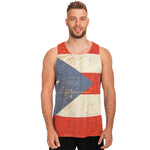 Retro Puerto Rican Flag Print Men's Tank Top