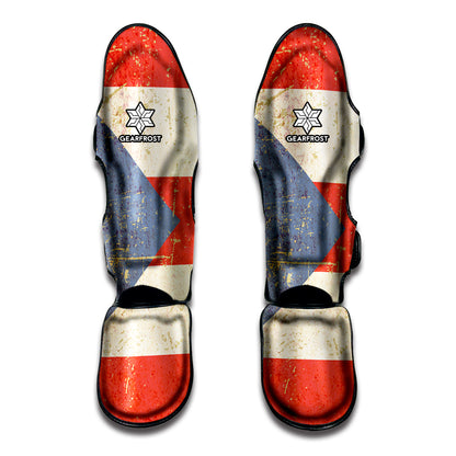 Retro Puerto Rican Flag Print Muay Thai Shin Guard