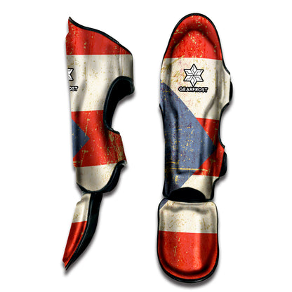 Retro Puerto Rican Flag Print Muay Thai Shin Guard
