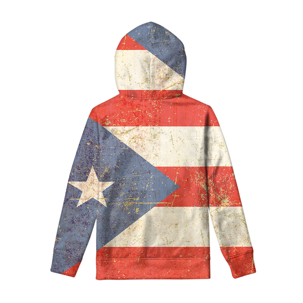 Retro Puerto Rican Flag Print Pullover Hoodie