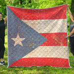 Retro Puerto Rican Flag Print Quilt