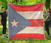 Retro Puerto Rican Flag Print Quilt