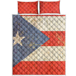 Retro Puerto Rican Flag Print Quilt Bed Set