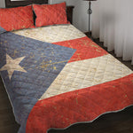 Retro Puerto Rican Flag Print Quilt Bed Set