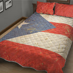 Retro Puerto Rican Flag Print Quilt Bed Set
