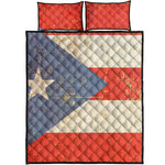 Retro Puerto Rican Flag Print Quilt Bed Set