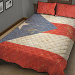 Retro Puerto Rican Flag Print Quilt Bed Set