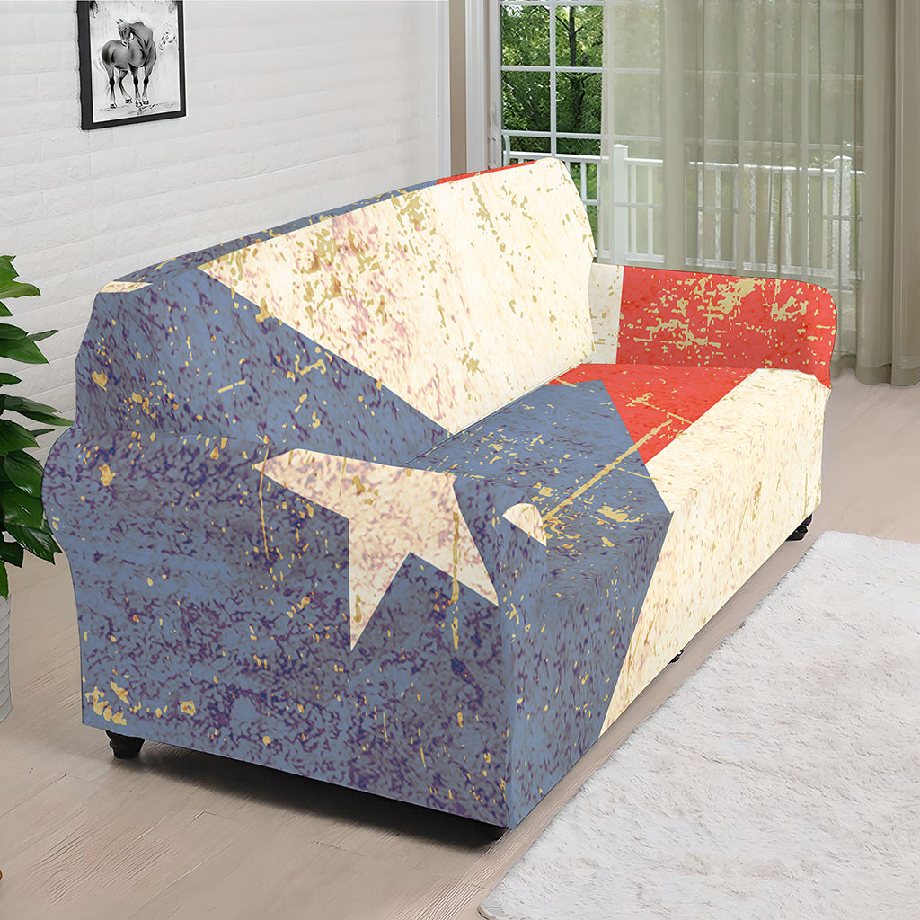 Retro Puerto Rican Flag Print Sofa Cover