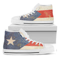 Retro Puerto Rican Flag Print White High Top Sneakers