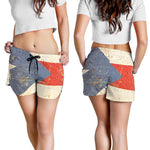 Retro Puerto Rican Flag Print Women's Shorts