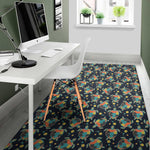 Retro Sea Turtle Pattern Print Area Rug