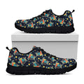 Retro Sea Turtle Pattern Print Black Running Shoes
