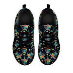 Retro Sea Turtle Pattern Print Black Sneakers