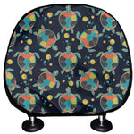 Retro Sea Turtle Pattern Print Car Headrest Covers