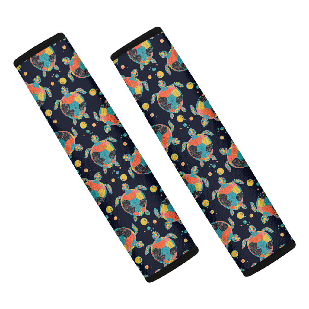 Retro Sea Turtle Pattern Print Car Seat Belt Covers