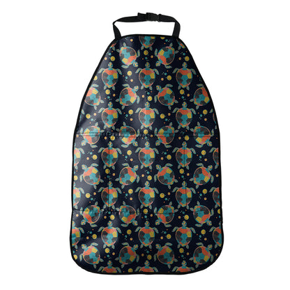 Retro Sea Turtle Pattern Print Car Seat Organizers