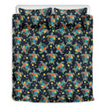 Retro Sea Turtle Pattern Print Duvet Cover Bedding Set