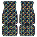 Retro Sea Turtle Pattern Print Front and Back Car Floor Mats