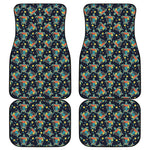 Retro Sea Turtle Pattern Print Front and Back Car Floor Mats