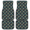 Retro Sea Turtle Pattern Print Front and Back Car Floor Mats