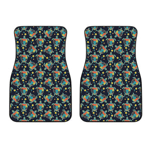 Retro Sea Turtle Pattern Print Front Car Floor Mats