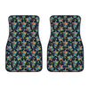 Retro Sea Turtle Pattern Print Front Car Floor Mats