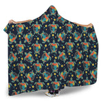 Retro Sea Turtle Pattern Print Hooded Blanket