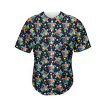 Retro Sea Turtle Pattern Print Men's Baseball Jersey