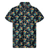 Retro Sea Turtle Pattern Print Men's Short Sleeve Shirt