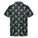 Retro Sea Turtle Pattern Print Men's Short Sleeve Shirt