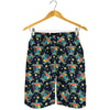 Retro Sea Turtle Pattern Print Men's Shorts