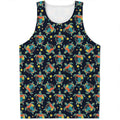 Retro Sea Turtle Pattern Print Men's Tank Top