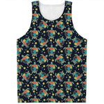 Retro Sea Turtle Pattern Print Men's Tank Top