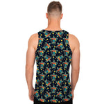 Retro Sea Turtle Pattern Print Men's Tank Top