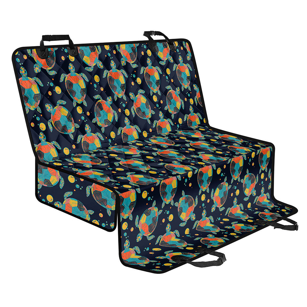 Retro Sea Turtle Pattern Print Pet Car Back Seat Cover