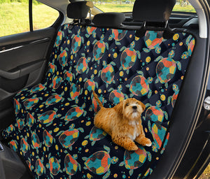 Retro Sea Turtle Pattern Print Pet Car Back Seat Cover