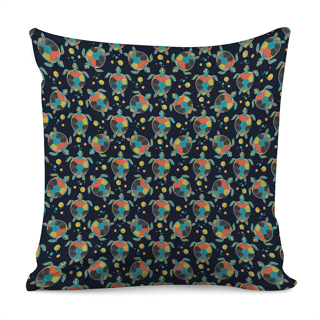Retro Sea Turtle Pattern Print Pillow Cover