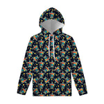 Retro Sea Turtle Pattern Print Pullover Hoodie