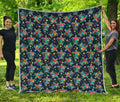 Retro Sea Turtle Pattern Print Quilt