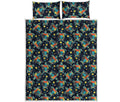 Retro Sea Turtle Pattern Print Quilt Bed Set