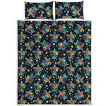 Retro Sea Turtle Pattern Print Quilt Bed Set