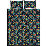 Retro Sea Turtle Pattern Print Quilt Bed Set