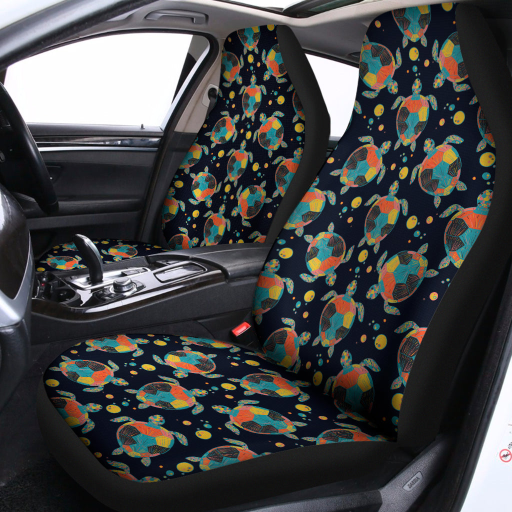 Retro Sea Turtle Pattern Print Universal Fit Car Seat Covers