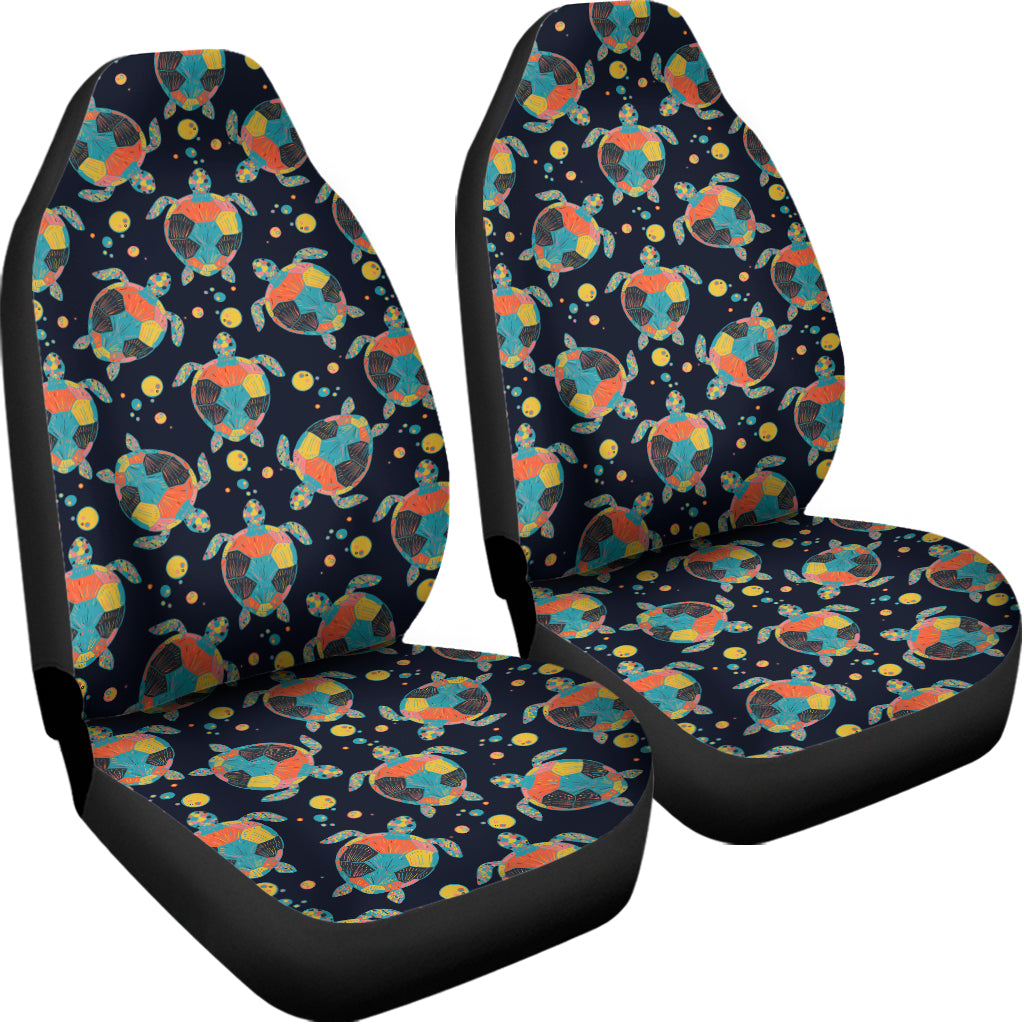 Retro Sea Turtle Pattern Print Universal Fit Car Seat Covers